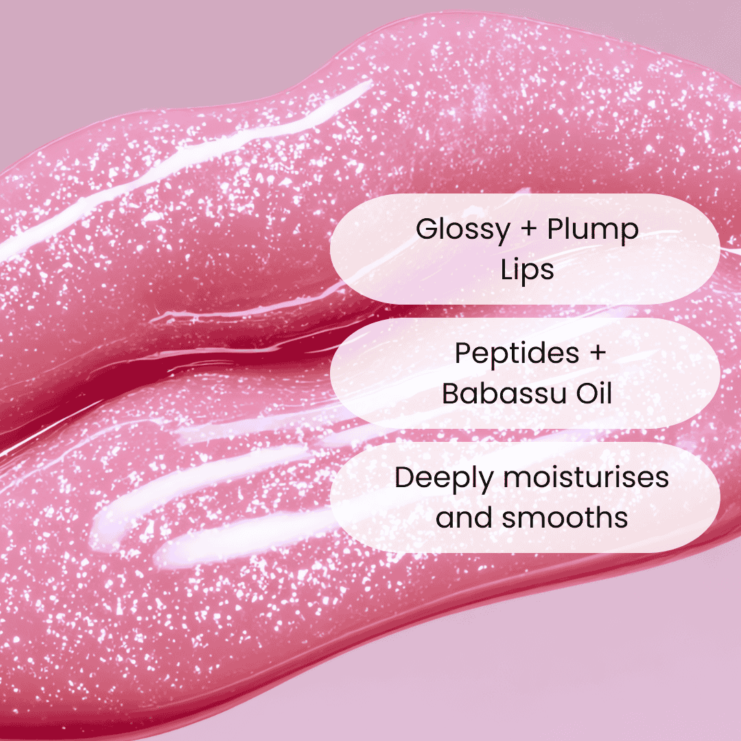 Peptide Sparkle Lip Gloss - Pink Pearl